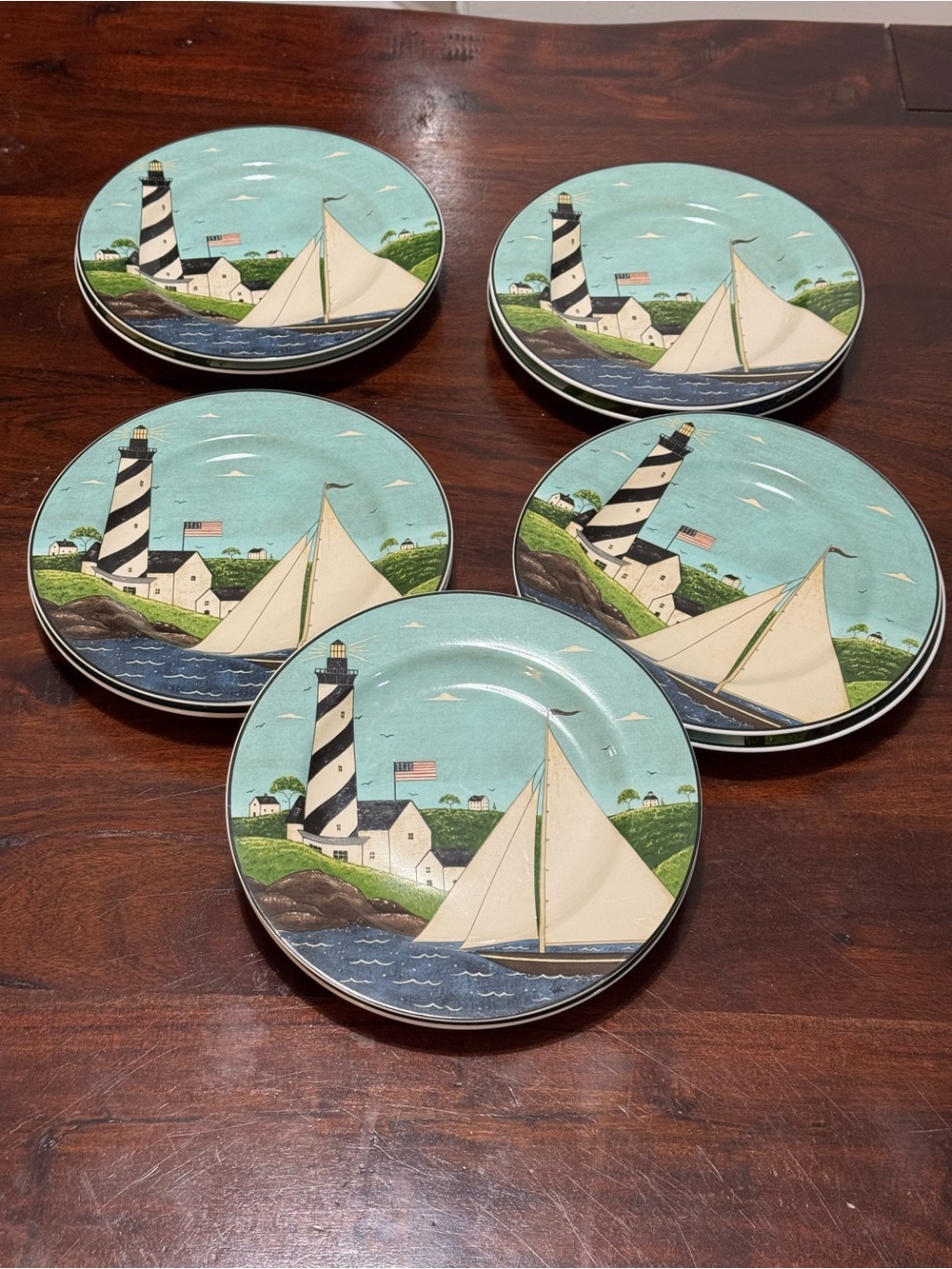 Warren Kimble ‘Coastal Breeze’ 8” Decorative Plates Collectible Vintage 10Pieces